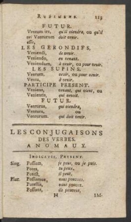 Les Conjugaisons Des Verbes Anomaux