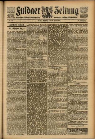 Dritte Ausgabe vom Samstag, den 23. Juni 1906.
