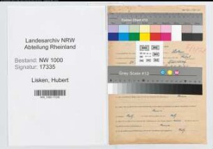 Entnazifizierung Hubert Lisken, geb. 24.03.1889 (Verw.Gehilfe)