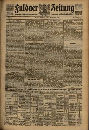 Zweite Ausgabe vom Mittwoch, den 08. September 1909.