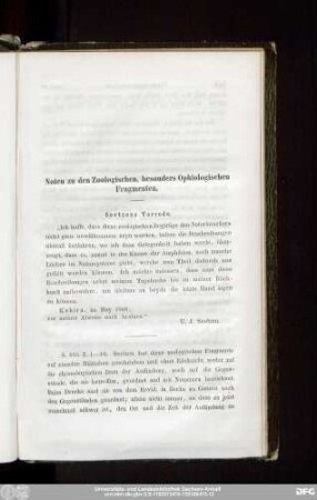 Noten zu den Zoologischen, besonders Ophiologischen Fragmenten.