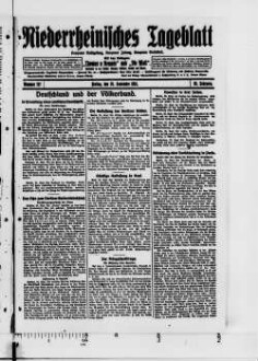 Niederrheinisches Tageblatt : Kempener Volkszeitung : Kempener Zeitung : Lobbericher Tageblatt : Heimatzeitung für den linken Niederrhein