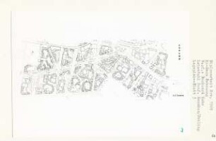 Bebauung Kurfürstendamm, Berlin-Charlottenburg (Diplomarbeit bei Bernhard Hermkes und Hermann Fehling): Lageplan geplante Bebauung 1:1000