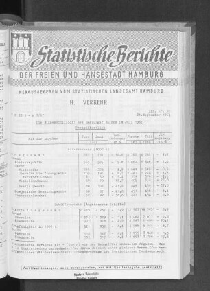 Die Binnenschiffahrt des Hamburger Hafens im Juli 1967 : Lfd. Nr. 30