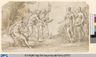 Meleager bringt der Atalante das Haupt des Ebers