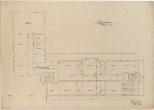 Gsaenger, Gustav; München, Türkenstr. 68; Türken- Schule, Wiederaufbau - Grundriss 1. OG