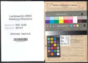 Entnazifizierung Heinrich Schmidt , geb. 20.04.1892 (Buchhalter)