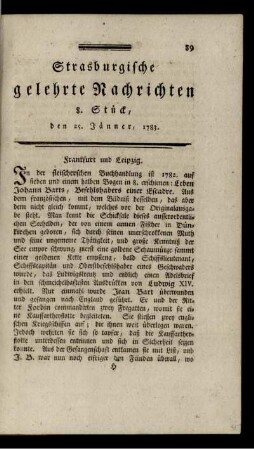 8. Stück, den 25. Jänner, 1783.
