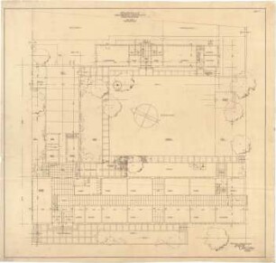 Gsaenger, Gustav; Eberswalde (Brandenburg); Projekt Gesamtentwicklungsplan, Stadtkrone, Vierjahresplan-Siedlung (Schule) - Vierjahresplan-Siedlung, Schule (Grundriss EG)
