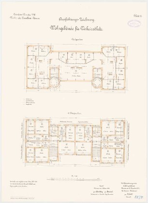 Kavalleriekaserne, Münster: Familienwohnhaus: Grundriss 2. Obergeschoss, Dachgeschoss 1:100