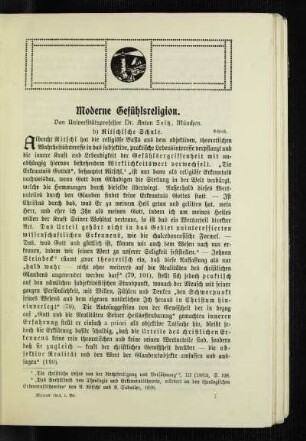 Moderne Gefühlsreligion : Schluß