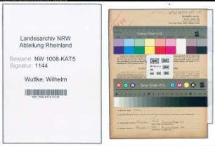 Entnazifizierung Wilhelm Wuttke , geb. 23.09.1905 (Metzger)