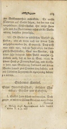 Siebentes Kapitel. Seine Hinterlassenschaft, sittlicher Charakter, Schüler und Schriften.