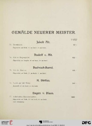 Gemälde Neuerer Meister (Nr. 73-152)