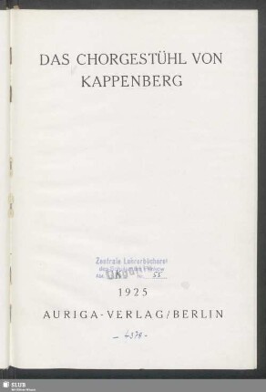 Das Chorgestühl von Kappenberg