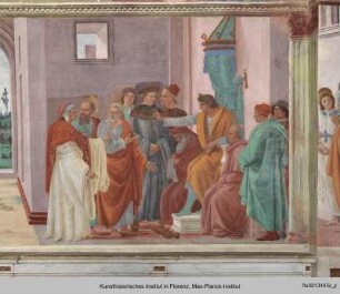 Freskenzyklus : Die Apostel Petrus und Paulus mit Simon Magus vor Nero; Kreuzigung Petri