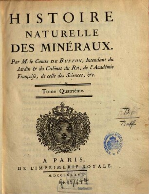 Histoire Naturelle Des Minéraux, Tome Quatrième