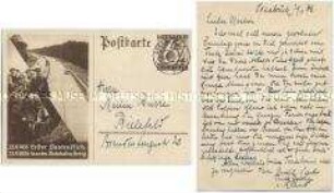 Postkarte zur Fertigstellung von 1000 km Autobahn