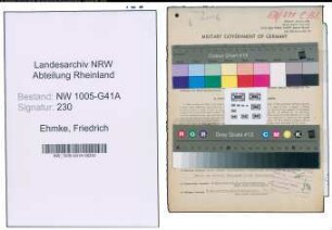 Entnazifizierung Friedrich Ehmke , geb. 27.03.1907 (Krim.Beamter)