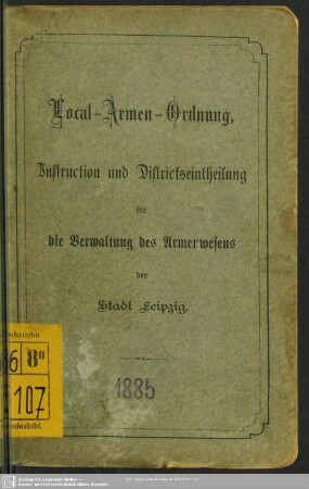 Armen-Ordnung für die Stadt Leipzig