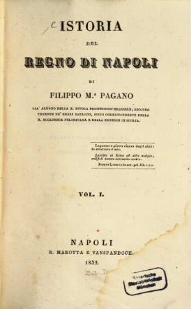 Istoria del regno di Napoli. 1