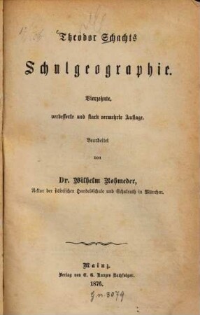 Theodor Schachts Schulgeographie