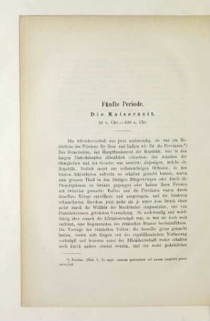 Fünfte Periode. Die Kaiserzeit. 31 v. Chr. - 476 n. Chr.