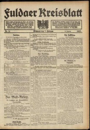 Ausgabe vom Mittwoch, den 07. Februar 1917.