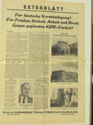 Sonderdruck der KPD Hamburg zum 3.Jahrestag der DDR