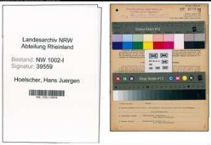 Entnazifizierung Hans Juergen Hoelscher, geb. 17.04.1919 (Baupraktikant)