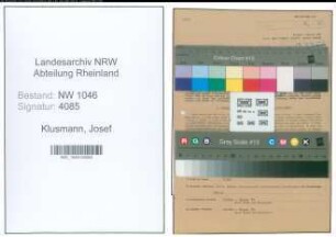 Entnazifizierung Josef Klusmann , geb. 30.09.1904 (Bergmann)