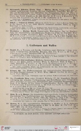 7. Uniformen und Waffen (Nr. 313 - 323)