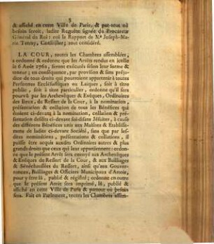 Extrait Des Registres Du Parlement : Du 7 Septembre 1762.