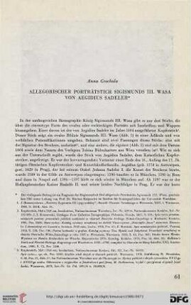 29: Allegorischer Porträtstich Sigismunds III. Wasa von Aegidius Sadeler
