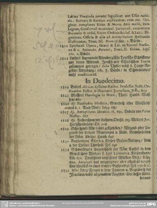 [Libri] In Duodecimo