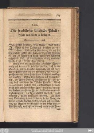 XXII. Die fruchtlosen Versuche Pilato, Jesum vom Tode zu befeyen.