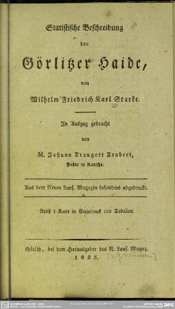 Statistische Beschreibung der Görlitzer Haide