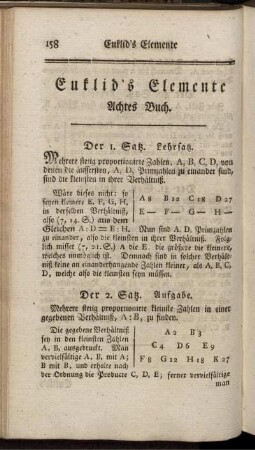 Euklid´s Elemente. Achtes Buch