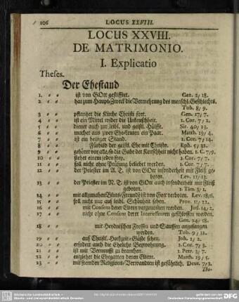 Locus XXVIII. De Matrimonio