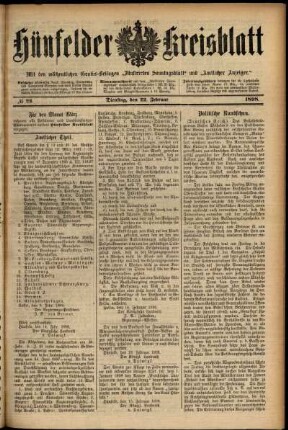 Ausgabe vom Dienstag, den 22. Februar 1898.