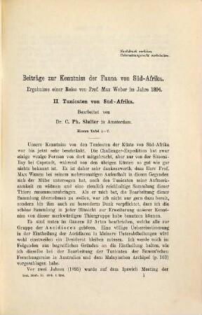 Zoologische Jahrbücher. Abteilung für Systematik, Ökologie und Geographie der Tiere : international journal for zoological sciences. 11. 1898