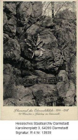 Felsberg im Odenwald, Krieger-Ehrenmal des Odenwaldklubs 1914-1918