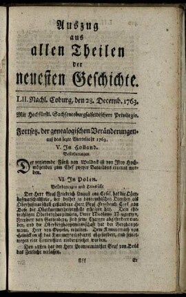 LII. Nachl. Coburg, den 28. Decemb. 1763.