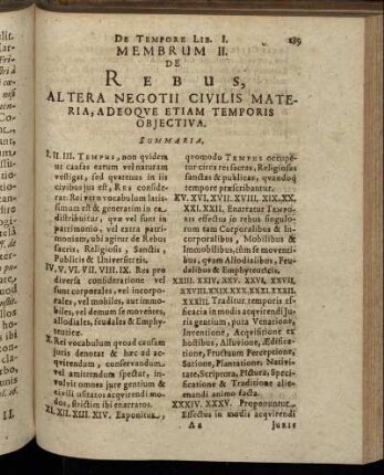 Membrum II. De Rebus.