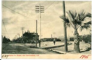 San Bernardino. Santa Fe Depot, San Bernardino, Cal.