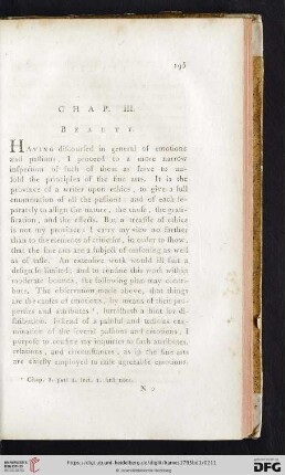 Chap. III: Beauty