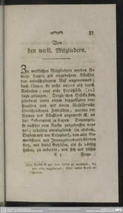 Von den wirkl. Mitgliedern