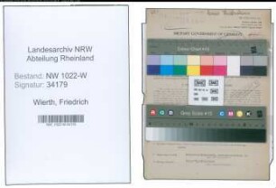 Entnazifizierung Friedrich Wierth , geb. 22.12.1888 (Schlosser)