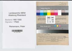 Entnazifizierung Peter Reinemann, geb. 08.03.1898 (Arbeiter)
