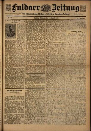 Ausgabe vom Mittwoch, den 31. August 1898.